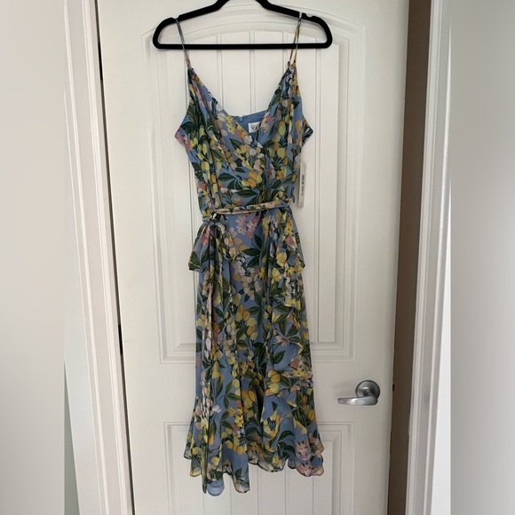 Floral wrap chiffon fit & flare dress - Picture 5 of 7
